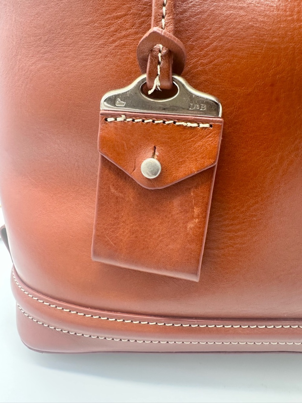 ooney & Bourke Florentine Toscana Side Zip Satchel - Caramel Leather - Picture 14 of 14